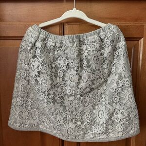 Peek Gray Floral Lace Skirt